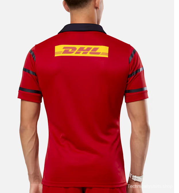 25/26 Munster Rugby Red with Navy and Grey Stripes Jersey