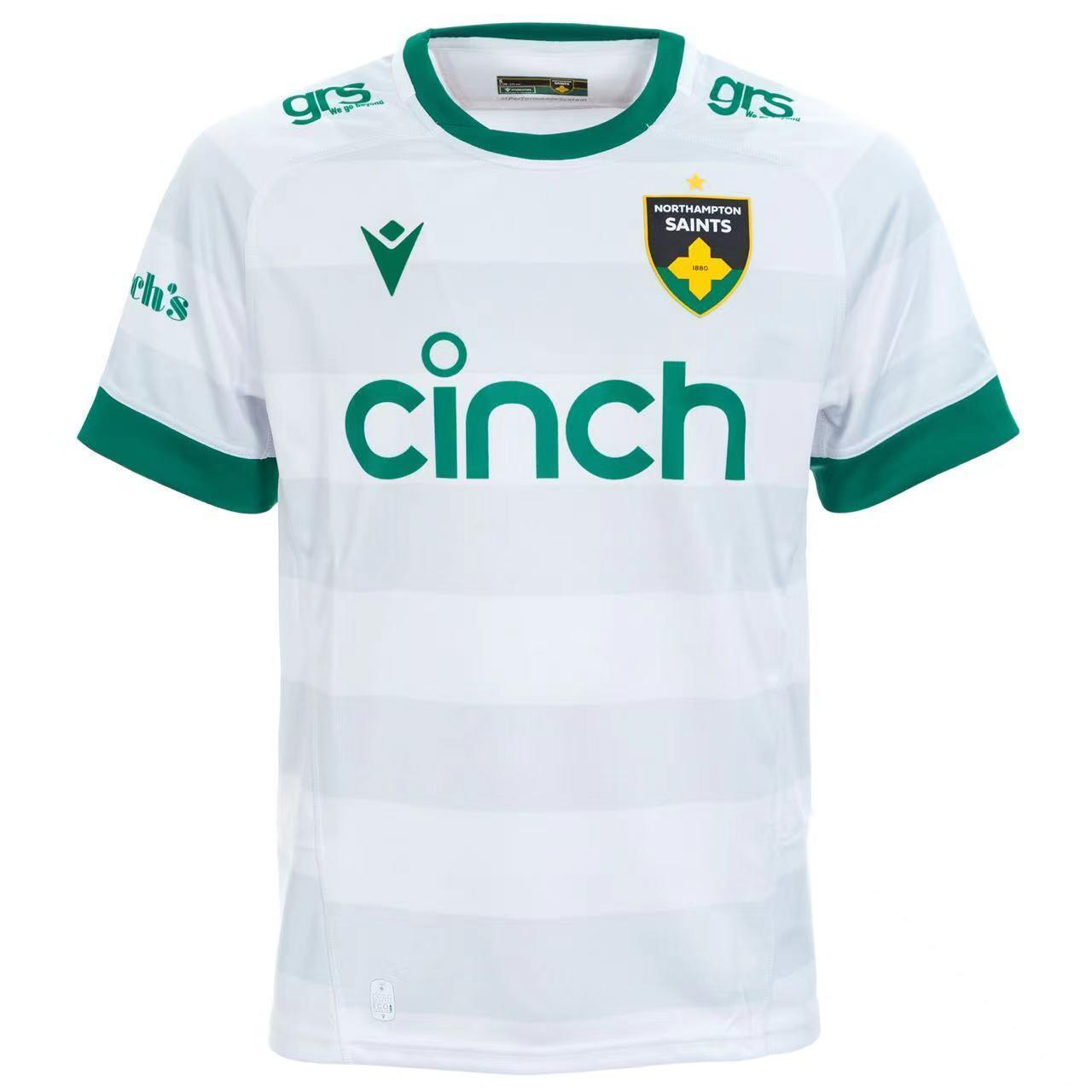25/26 Northampton Saints White with Green Trim Jersey