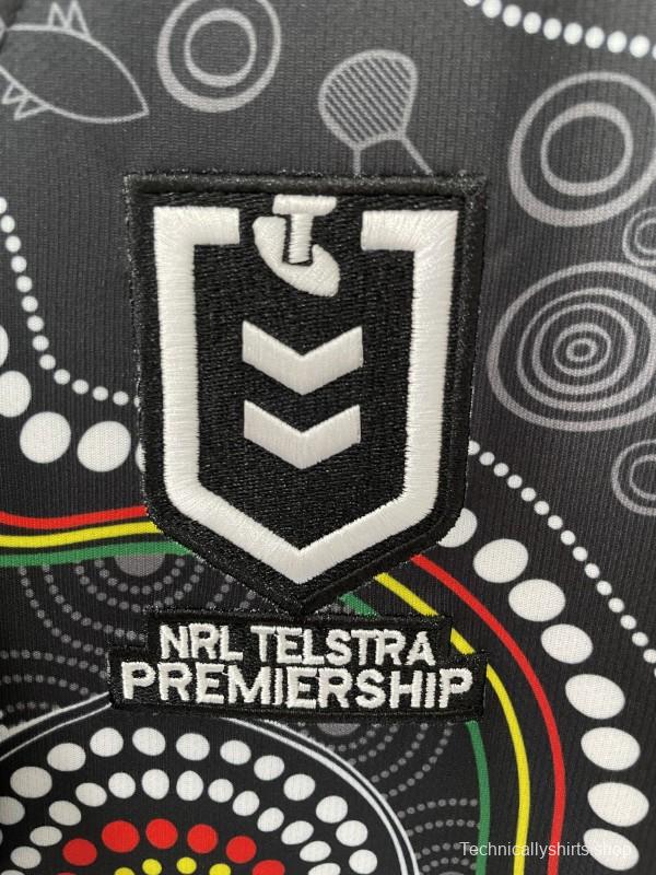 25/26 Penrith Panthers Black with Indigenous Art Design Jersey