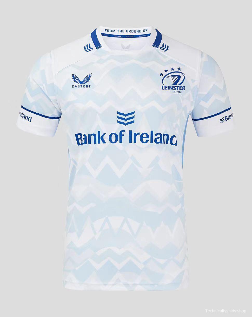 24/25 Leinster White with Chevron Pattern and Sky Blue Panels Jersey