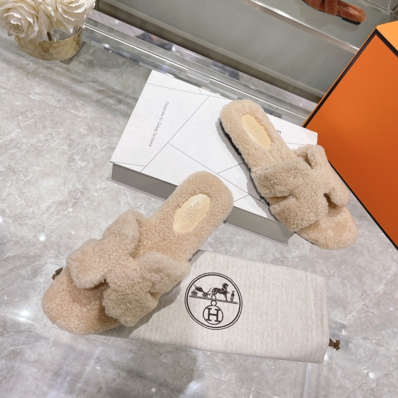 H Home Love Teddy Wool H Slippers Flat Sole Winter - LY00240