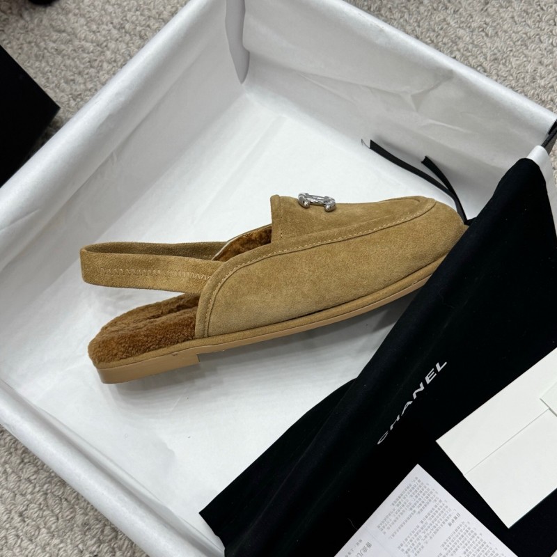 Chanel 2025/SS Teddy Fur Loafers with Double C Logo - KFY00300