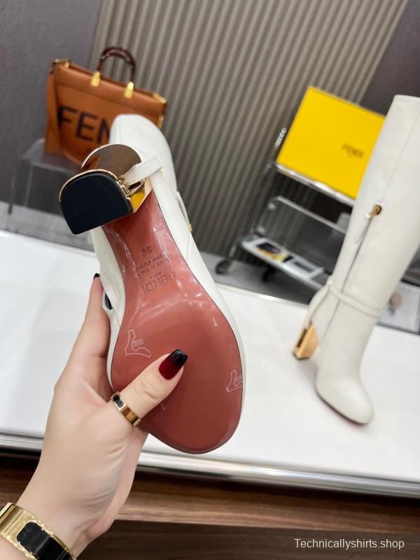 FENDI Delfina Round Toe Boots with FF Buckle - LY00520