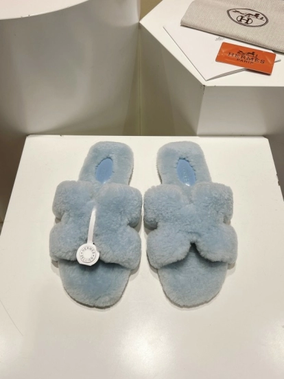 Hermès 2025 SS Love Slipper Flat Wool Slipper - LY00240