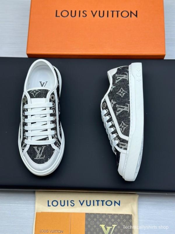 Louis Vuitton Time Out Series Monogram Animal Print Casual White Sneakers - AS00260