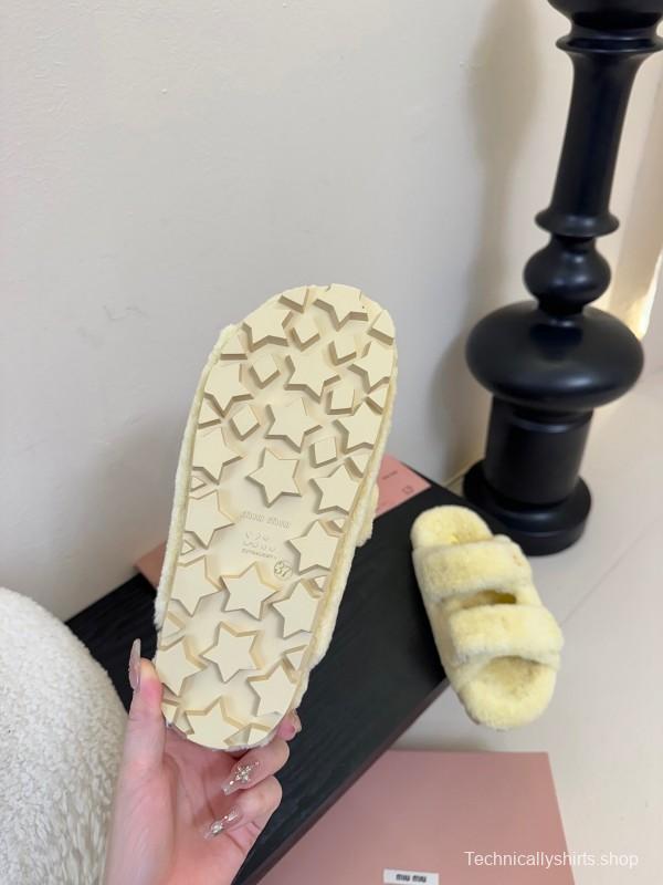 Miu Miu 2025 SS Fur Slides - KFY00310