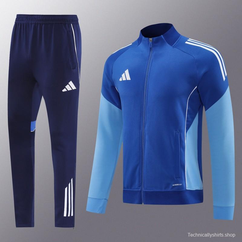 2025 Adidas Colorful Blue Full Zipper Jacket+Long Pants
