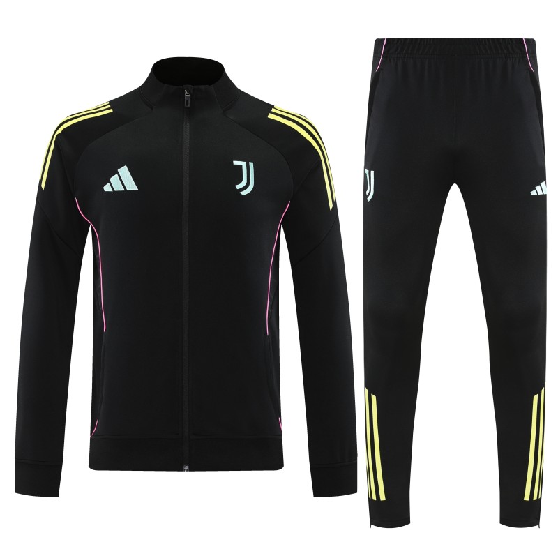25/26 Juventus Black FULL Zipper Jacket Tracksuit +Long Pants