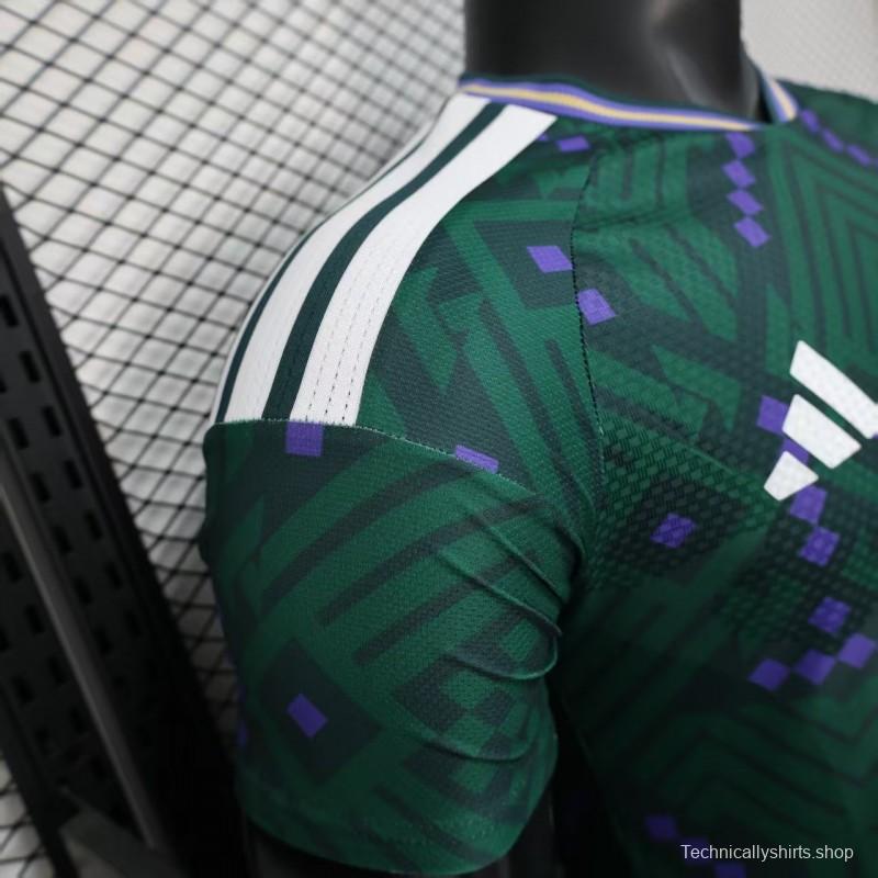 Player Version 2026 Saudi Arabia Home Green with Geometric Diamond Pattern Jersey