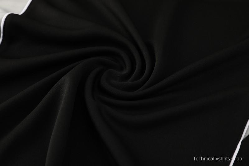 25/26  Adidas Black Full zipper Jacket Tracksuit+ long pants