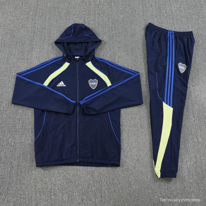 25/26 Boca Juniors Navy Blue Full zipper Jacket Tracksuit+ long pants