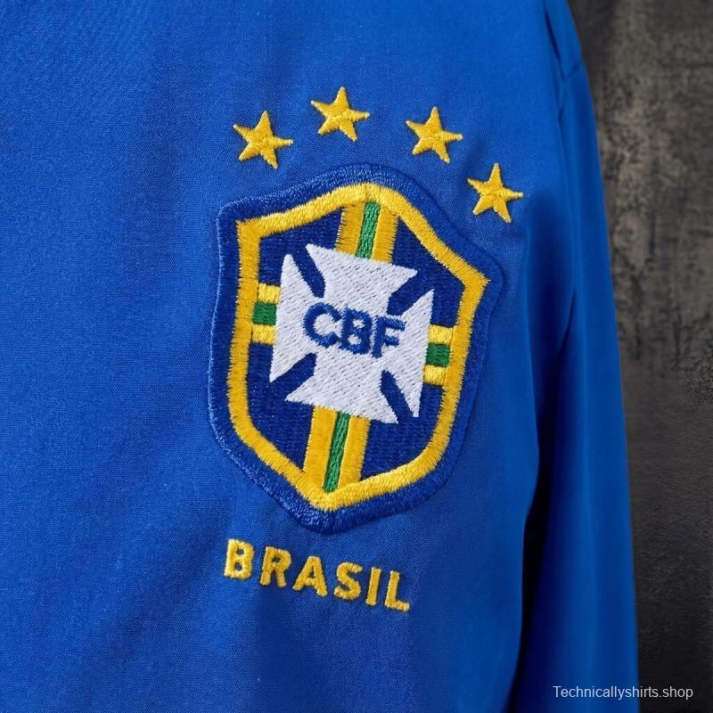 1998 Vintage Style Brazil Blue Jacket Windbreaker
