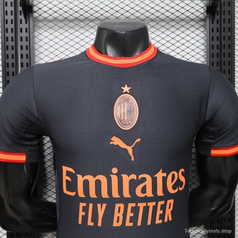 Player Version 26/27 AC Milan Away Navy Blue with Copper Orange Accents Jersey