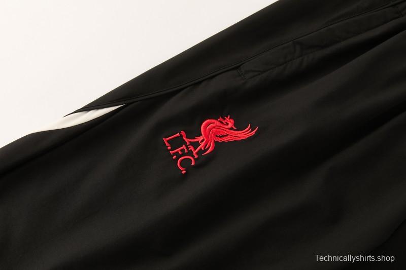 26/27 Liverpool Cream Full Zipper Hooded Jacket Tracksuit + Black Long Pants