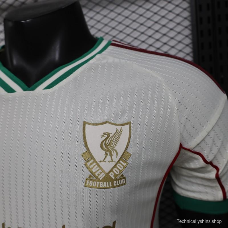 Player Version 26/27 Liverpool FC Off-White with Gold Crest  Special Edition Away Jersey