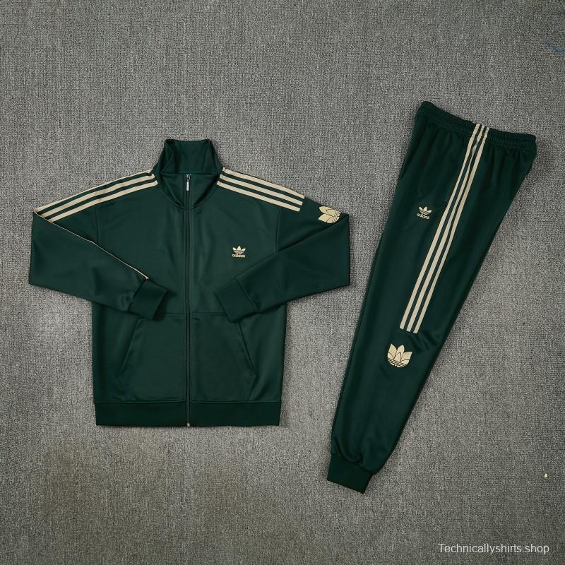 2026 Adidas Navy Green  Full Zipper Jacket + Long Pants