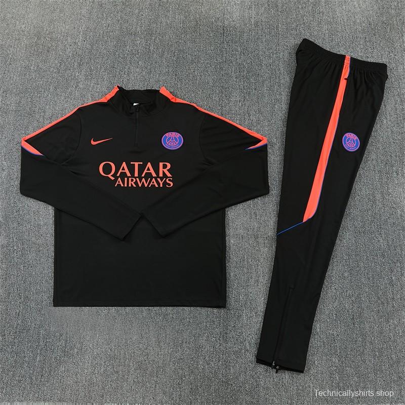 Player Version 26/27 Paris Black Half Zipper Jacket+Long Pants