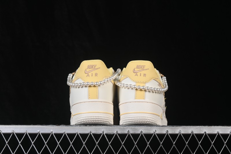 Nike Air Force 1 '07 Low Hand-Painted Doodle Milk Yellow Pearl Spring Whispers Low-Top Casual Skateboarding Shoes - FJ7740-160