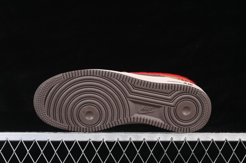 Nike Air Force 1 '07 Low Year of the Horse Limited Edition Warm Brown and Vermilion Casual Sneakers - NH0601-516