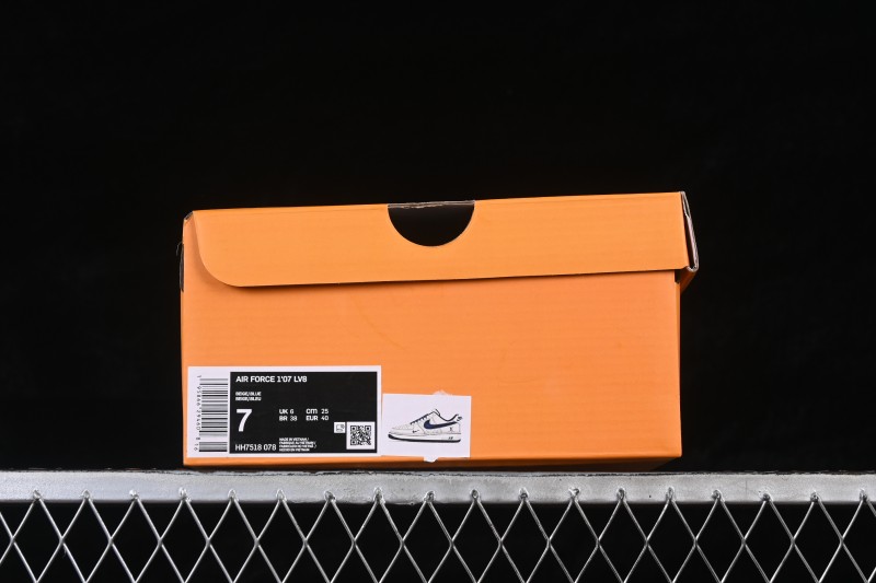 Nike Air Force 1 '07 Low Louis Vuitton Collaboration Deep Blue Classic Monogram Casual Sneakers - HH7518-078