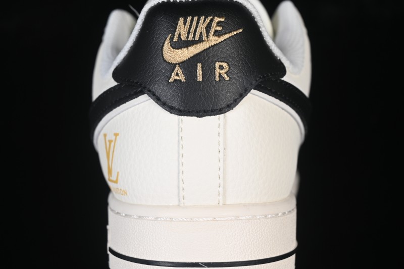 Nike Air Force 1 '07 Low LV Collaboration Black White Gold Casual Sneakers - XX3168-158