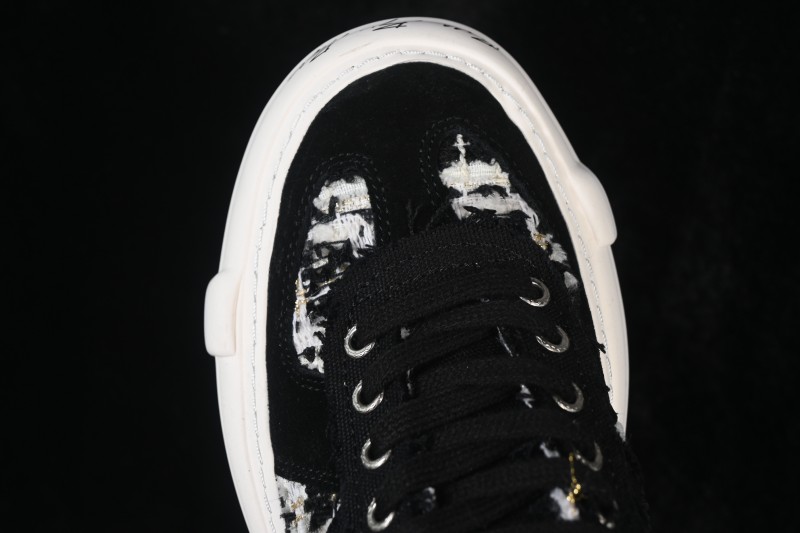 xVESSEL Deconstructed Chunky Sole Low-Top Casual Sneakers with Tweed Texture and 4CM Platform - S19X001B