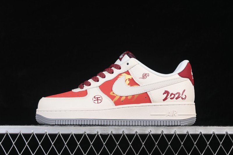 Nike Air Force 1 '07 Low Year of the Horse Limited Edition Red-White Contrast Casual Sneakers - JP2026-151