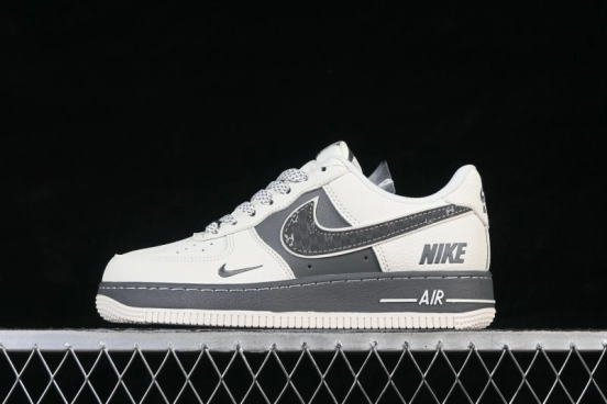 Nike Air Force 1 '07 Low Casual Sneakers in White and Dark Grey - SM6668-107