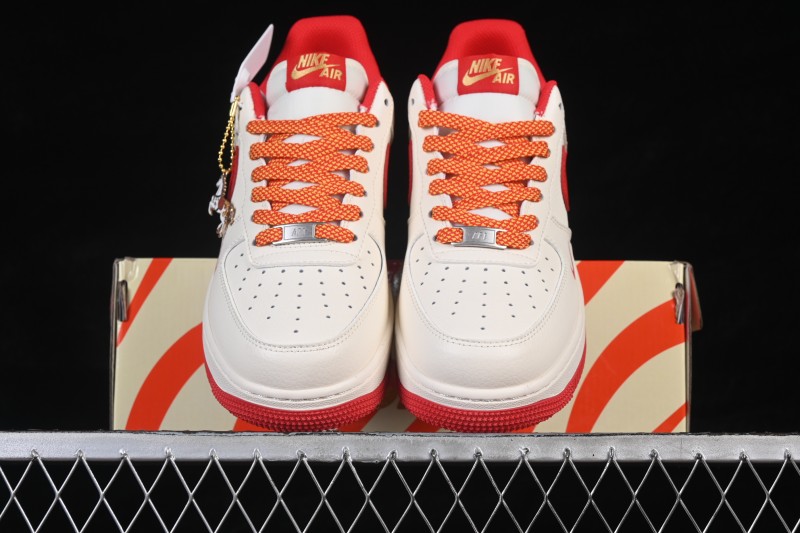 Nike Air Force 1 '07 Low Chinese New Year Limited Edition Basketball Shoes in White Wine Red - QW5288-125