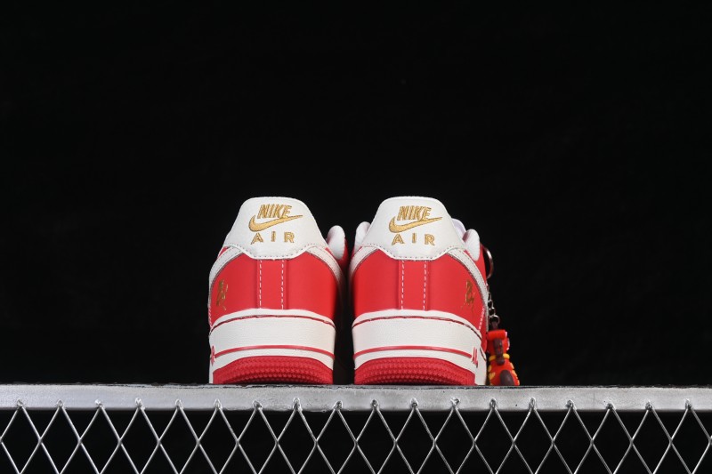 Nike Air Force 1 '07 Low Year of the Horse Limited Edition Casual Sneakers with Crimson and Gold Accents - NH0601-523
