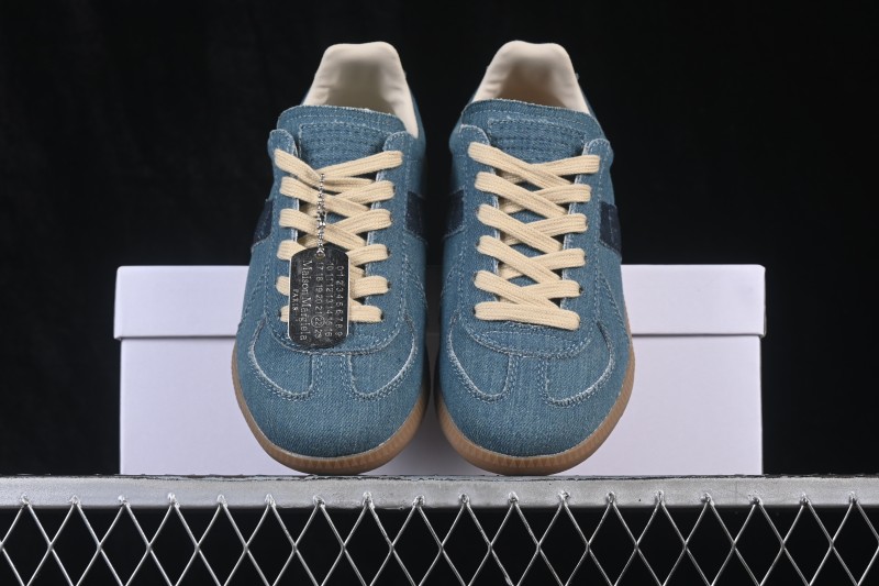 Maison Margiela Calfskin Replica Retro Court Sneaker with Hand-Painted Finish - S58WS0109