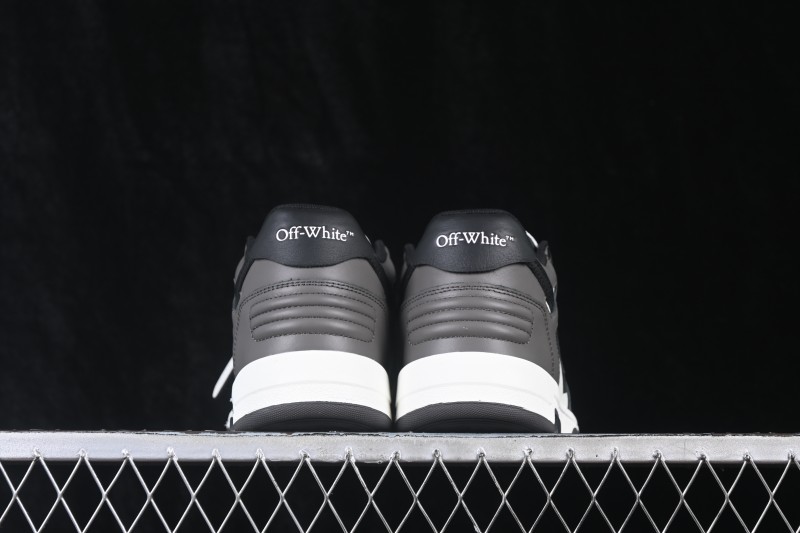 Off-White Out of Office Low-Top Fashion Skate Shoes in White Dark Grey Black - FYD4