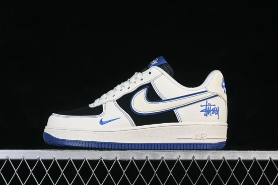 Nike Air Force 1 '07 Low Basketball Shoes with White-Black-Royal Blue Colorway - DN1688-811