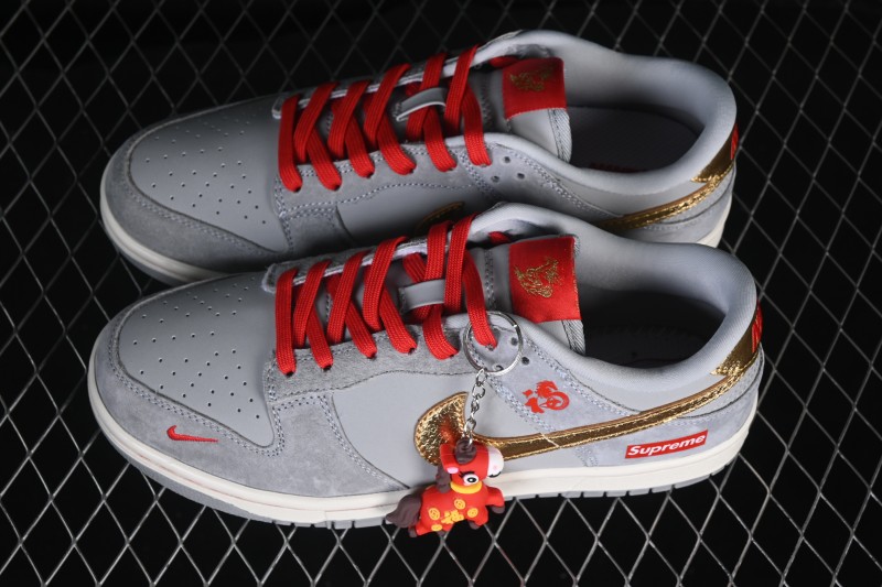 Nike SB Dunk Low Year of the Horse Limited Edition Basketball Shoes with Premium Grey and Gold Accents - NH0601-485