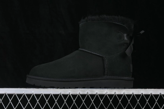 UGG Mini Bailey Button II Bow Outdoor Snow Boots - 1016501 Black