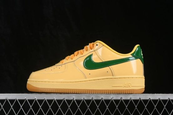 Nike Air Force 1 '07 Low Retro Running Shoes with Shiny Leather Upper and Vintage Accents - IO4489-700