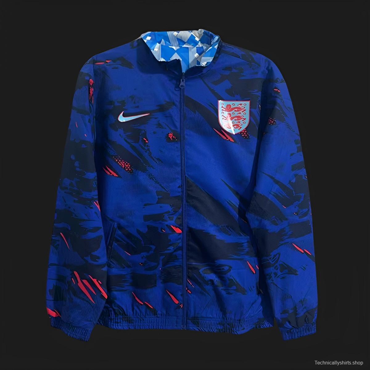 2024 England Reversible Blue/Navy Full Zipper Jacket