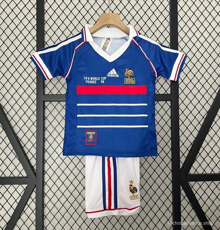 Retro 1998 Kids France Home Jersey