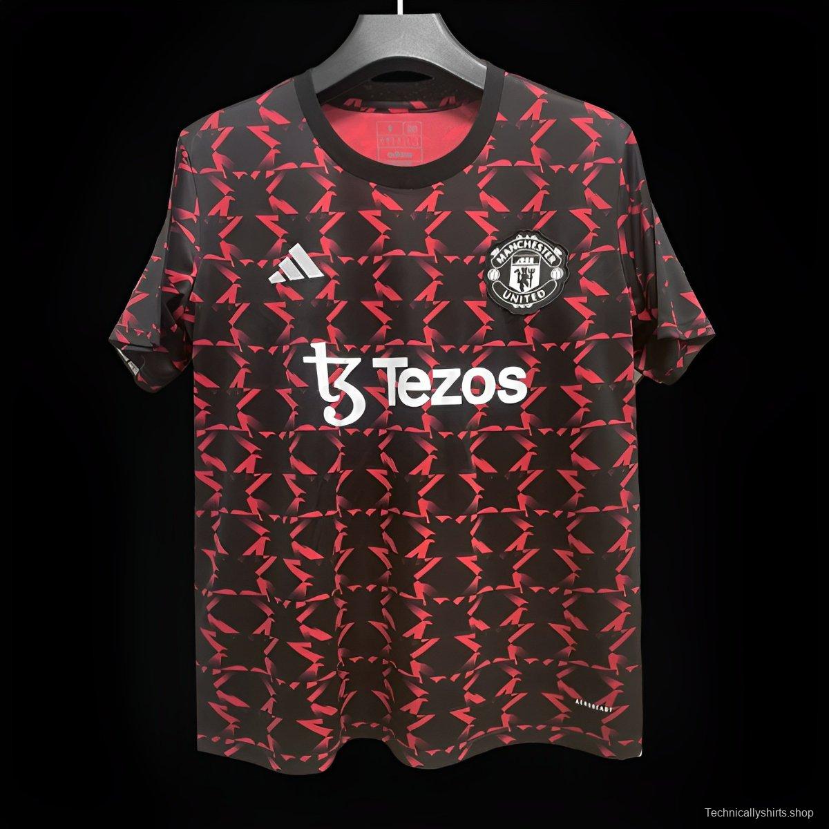24/25 Manchester United M pattern Red/Black Pre-Match Jersey