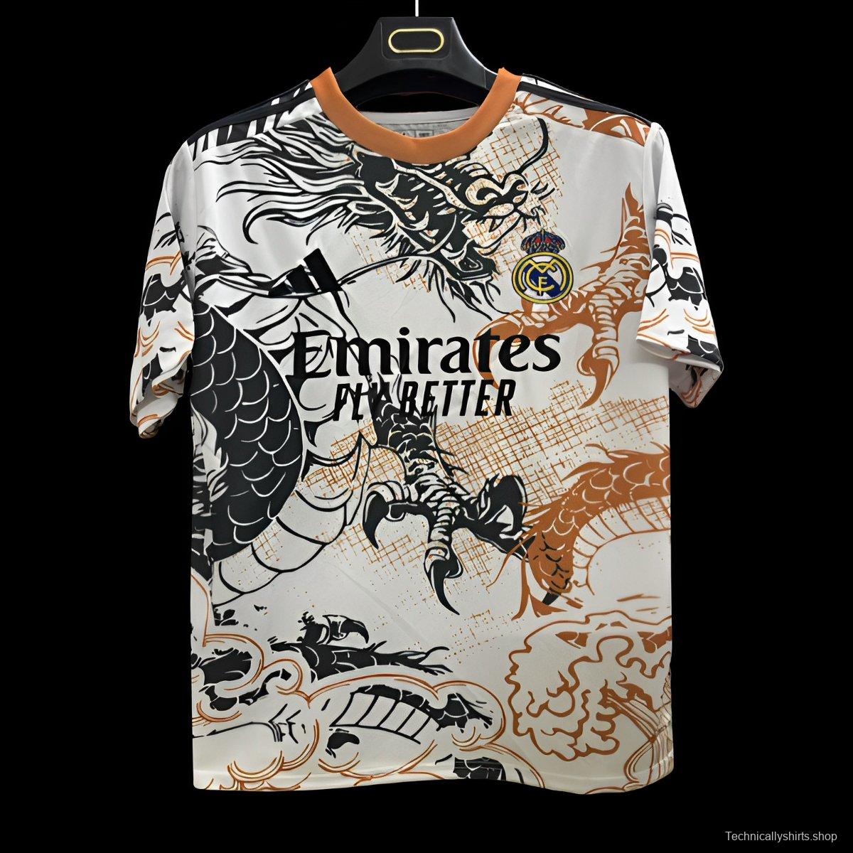 25/26 Real Madrid White with Dragon Design Jersey