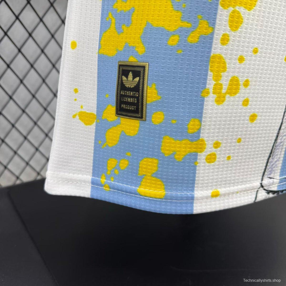 Player Version 2025 Argentina Home Sky Blue with Messi Celebration Print Jersey