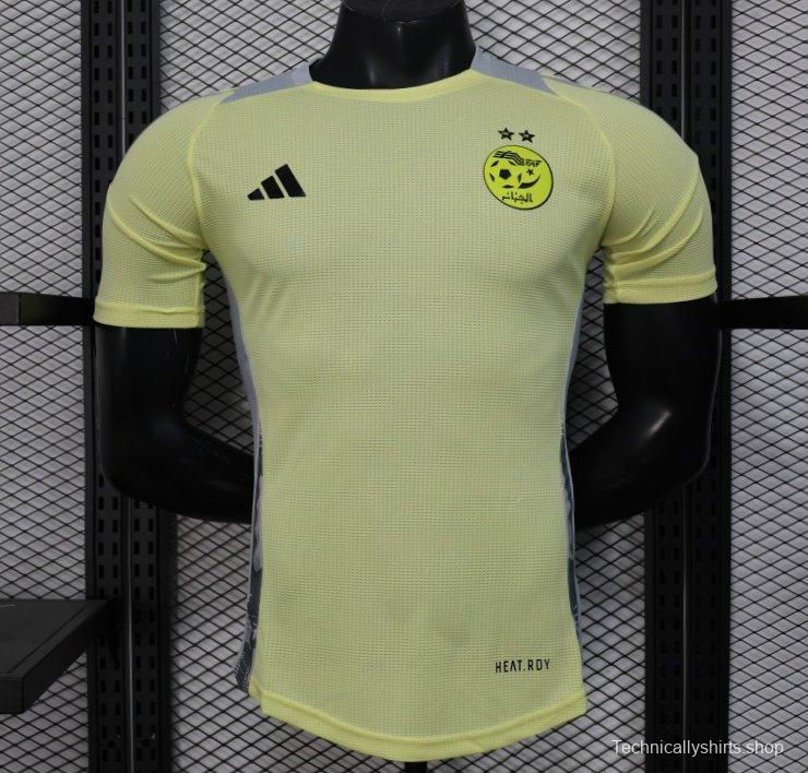 Player Version 2025 Algeria Light Yellow with Adidas Design Jersey