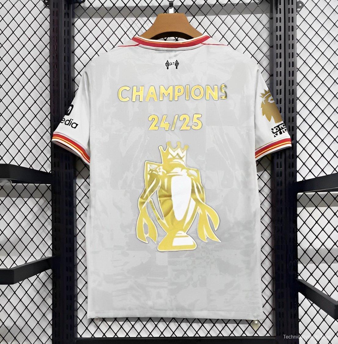24/25 Liverpool Third White Jersey With Champion Printing