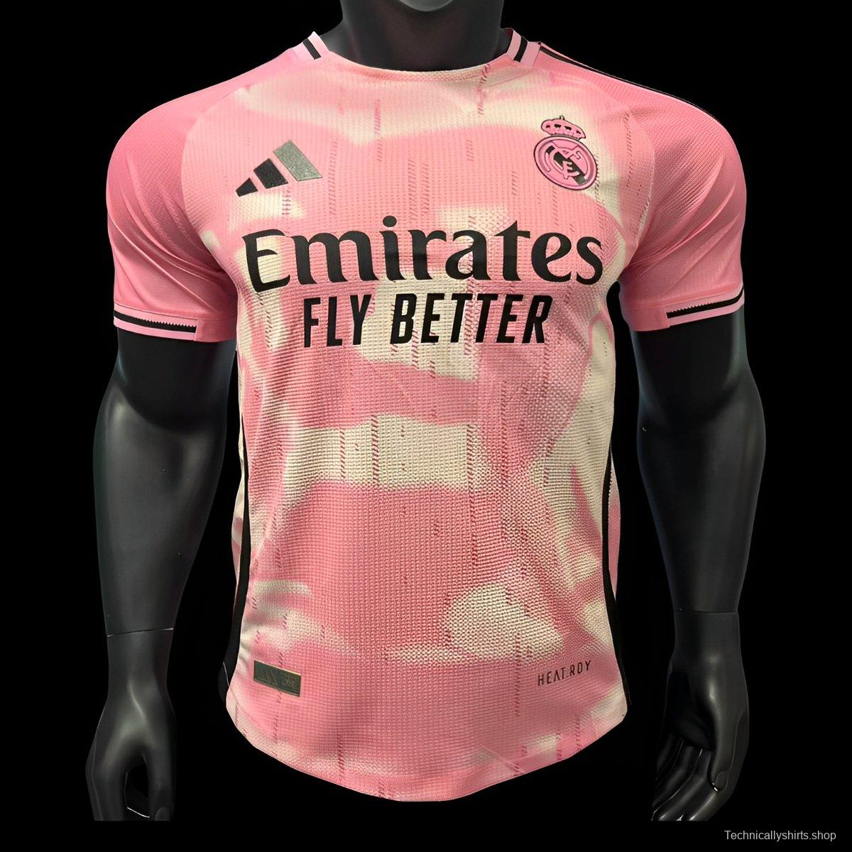 Player Version 25/26 Real Madrid Pink with Abstract Camouflage Pattern Jersey