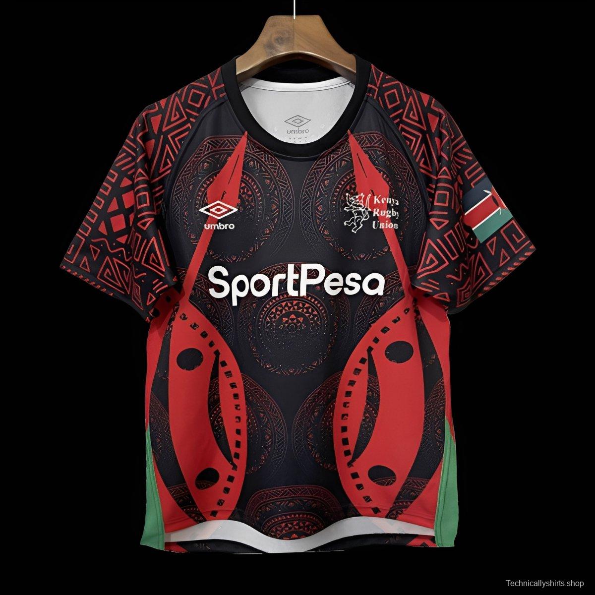 2026 Kenya Black with Red Maasai Shield and Tribal Patterns Jersey