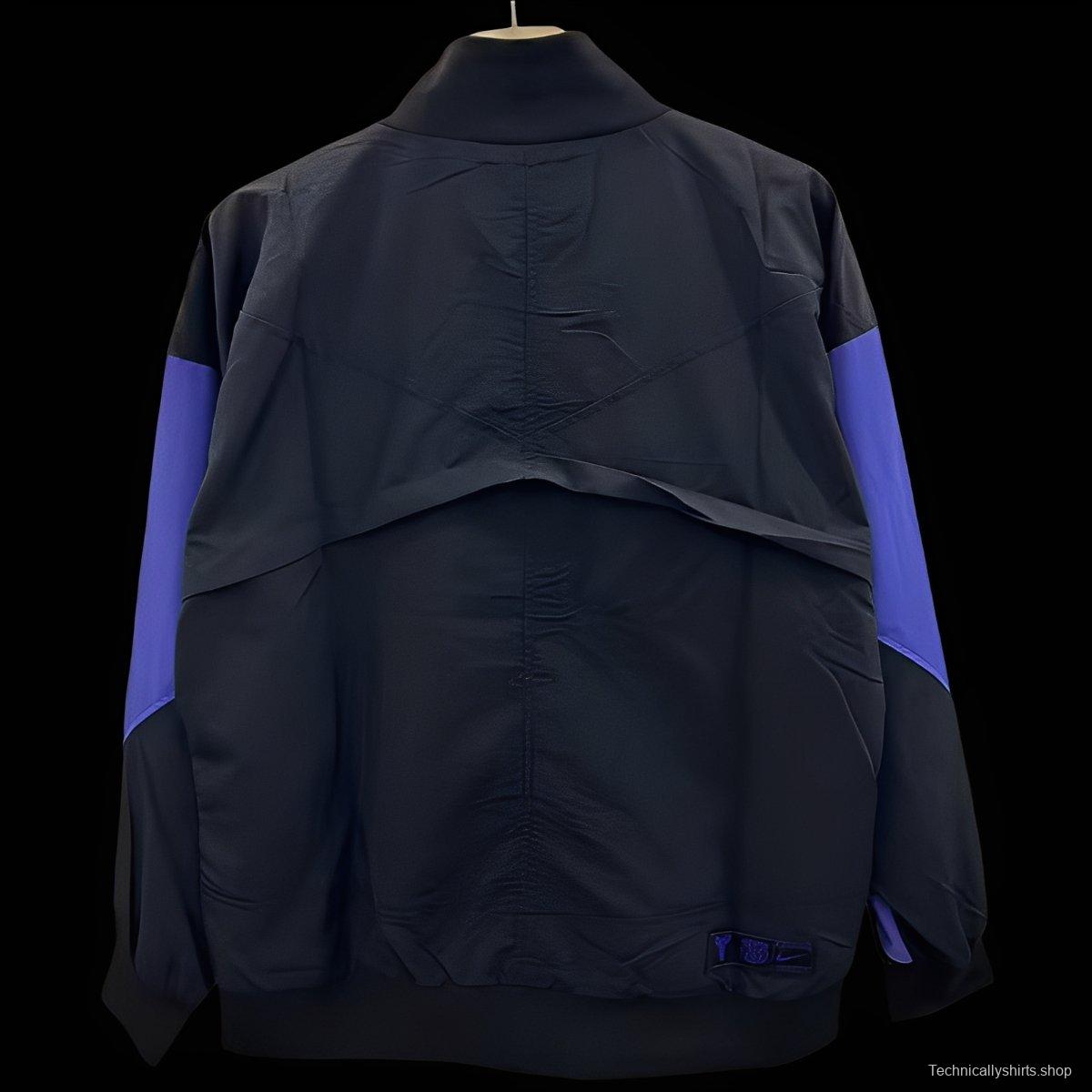 25/26 Barcelona Black with Purple Stripe Windbreaker