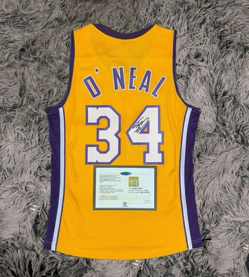 Shaq O'Neal Signed Signature LA Lakers