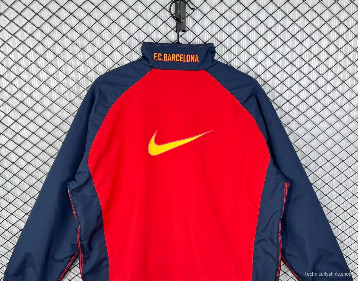 Retro 98/00 Barcelona Home Red Full Zipper Windbreaker