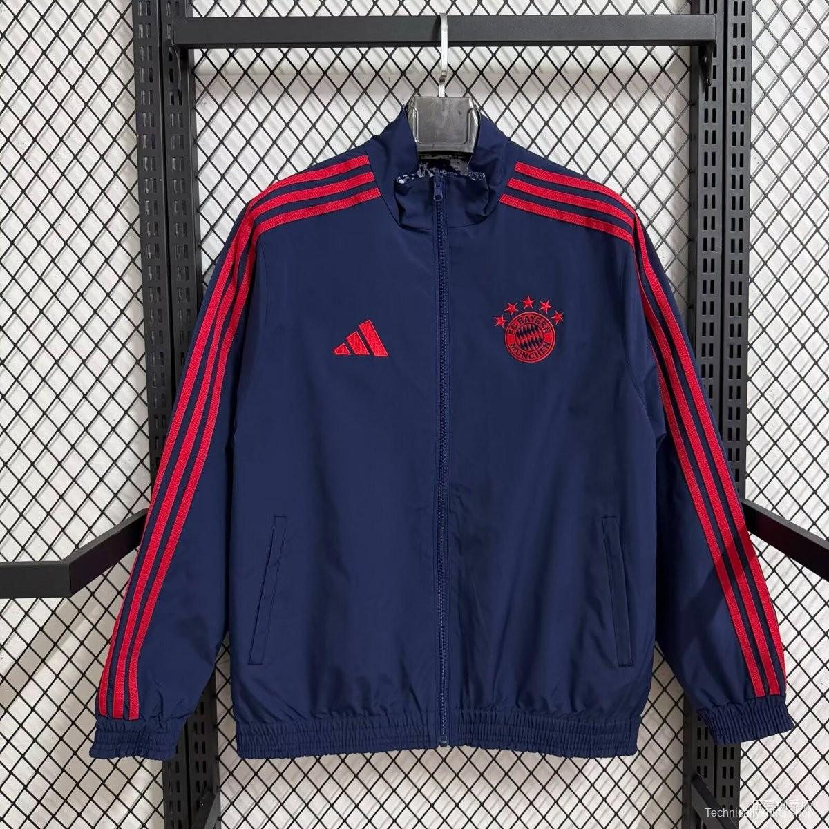 25/26 Bayern Munich Navy Full Zipper Windbreaker