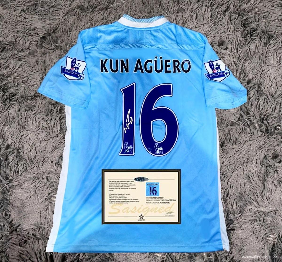 Aguero 11/12 Man City Signed